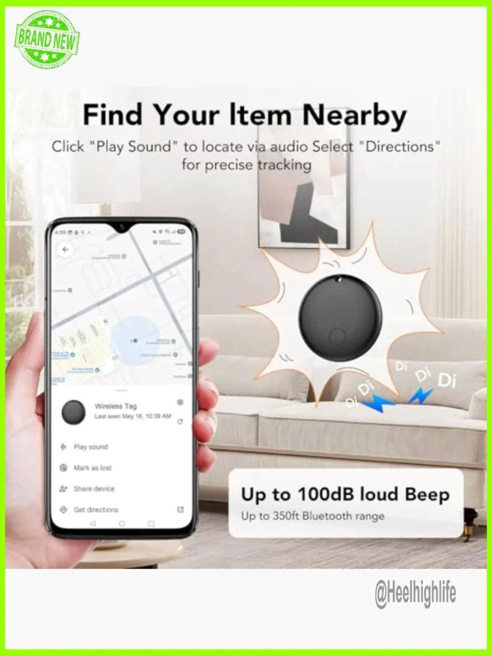 4 Pack Bluetooth Tracker Tags for Android, Find Lost Items, IP68 Waterproof - Picture 4 of 7